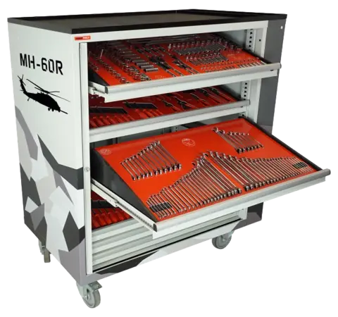 ROLLER CABINET AVIATION MH-60R Inclined drawers, side cabinet, FTC