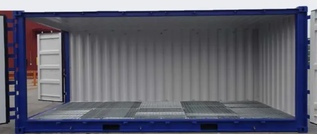 MILJØCONTAINER 20 FOT ISO M/SIDEÅPNING Oljeoppsamler integrert i gulv 