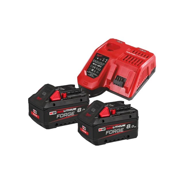 BATTERISETT M18 FORGE 8AH FORGENRG-802 2 stk batteri og lader - Milwaukee 