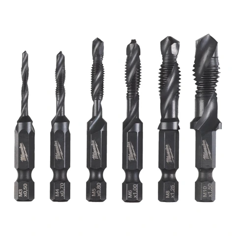 GJENGETAPPBORSETT HSSG 1/4" 6 DELER M3-M10 - Milwaukee