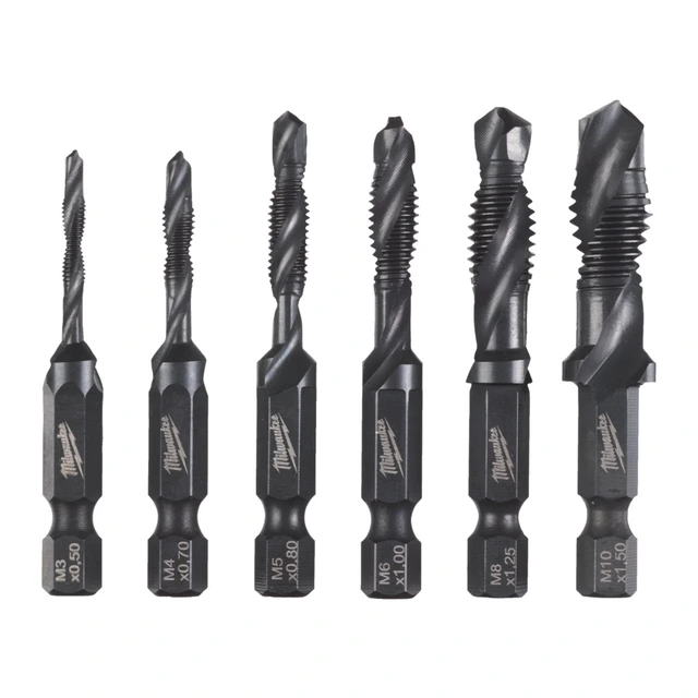 GJENGETAPPBORSETT HSSG 1/4" 6 DELER M3-M10 - Milwaukee 