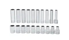 PIPESETT 1/2" DR 10-20MM KORT &amp; LANG 320TSWMB sekskant, 20 Deler - Snapon