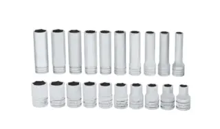 PIPESETT 1/2" DR 10-20MM KORT &amp; LANG 320TSWMB sekskant, 20 Deler - Snapon