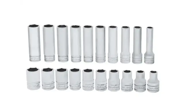 PIPESETT 1/2" DR 10-20MM KORT & LANG 320TSWMB sekskant, 20 Deler - Snapon 