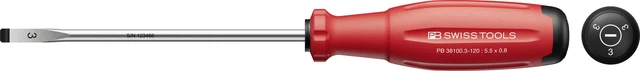 SKRUTREKKER RETT NR.3  0,8 X 5,5 X 120MM PB 38100 SwissGrip EVO - PB Swiss Tools 