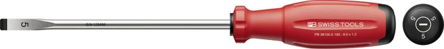 SKRUTREKKER RETT NR.5 - 1,2 X 8 X 160MM PB 38100 SwissGrip EVO - PB Swiss Tools 