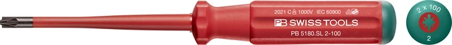 SKRUTREKKER PZ2/RETT VDE SLIM 1X6X100MM 1000V PB 5180.SL - PB Swiss Tools 