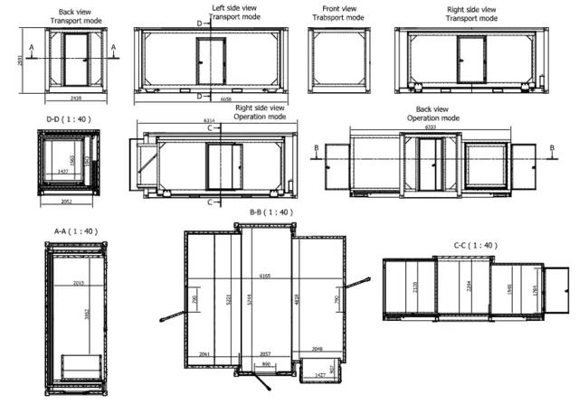 3-IN-1 HYDRAULIC EXPANDING SHELTER, ISO 20 foot container 