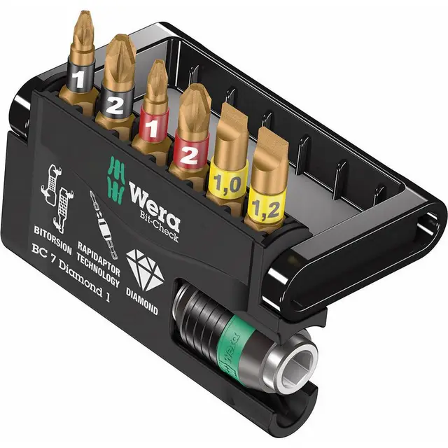 BITSSETT 7 DELER DIAMOND 1 Bit-Check 7 – Wera 