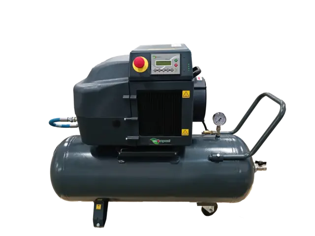 SKRUEKOMPRESSOR KTC COMPACK 2 ON TANK 230V,10 bar, 90L tank, inkl. KJØLETØRKE 