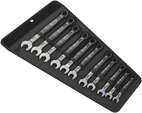 KOMBINASJONSNØKKELS JOKER 11-DEL RETT MM 8-19mm Sort Nylonveske Wera