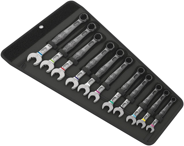 KOMBINASJONSNØKKELS JOKER 11-DEL RETT MM 8-19mm Sort Nylonveske Wera 