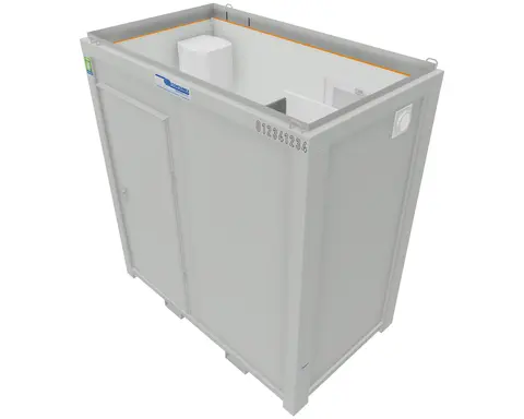 MODULBOKS 8 FOT ISOLERT CONTAINER Lys- varme, dusj, vann 2400x1400x2540mm