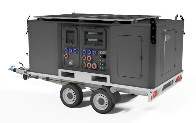 MOBILE POWER UNIT 4000 TRAILER Hybrid Generator, UPS, Green Energy 