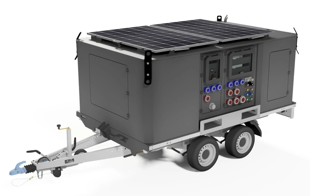 MOBILE POWER UNIT 4000 TRAILER Hybrid Generator, UPS, Green Energy 