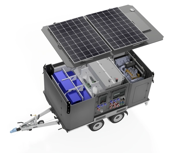 MOBILE POWER UNIT 4000 TRAILER Hybrid Generator, UPS, Green Energy 