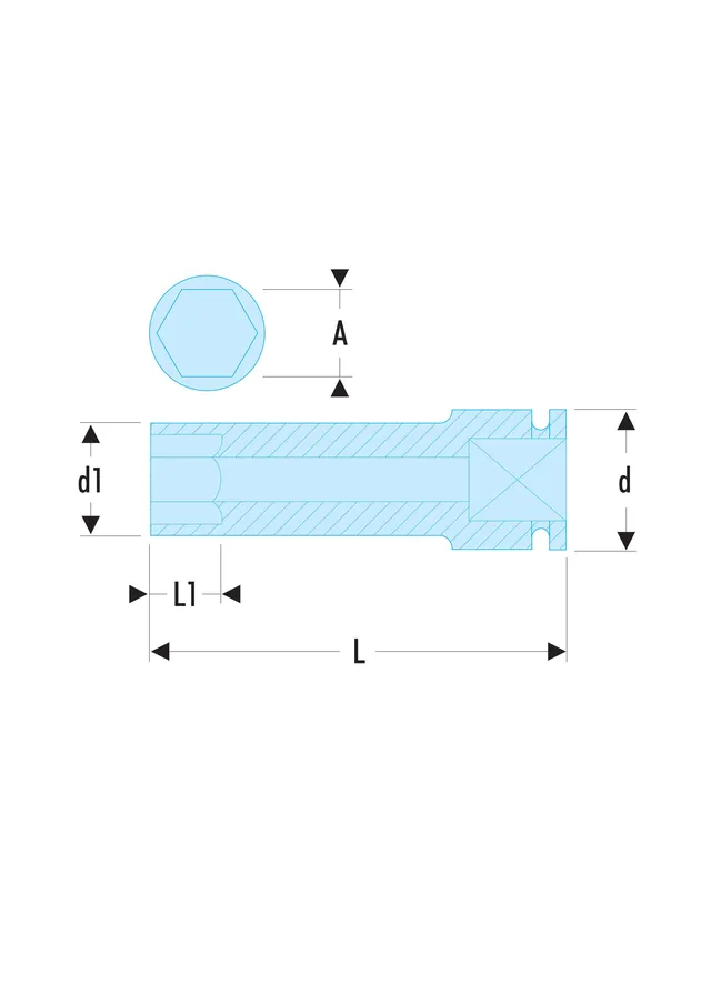 KRAFTPIPE LANG 1" DR. 22MM Facom 