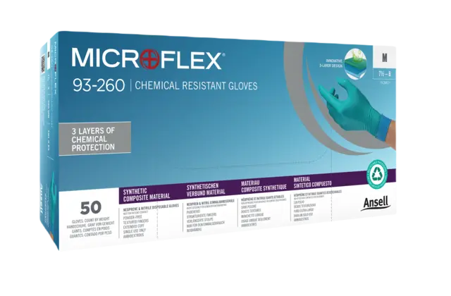 HANSKE MICROFLEX® 93-260 STR 6 50stk kjemikaliehanske i neopren, Ansell 