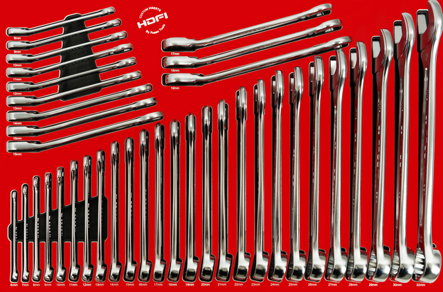 NØKKELSETT 6-32MM 38 DELER 24D DE størrelse 575 x 380mm - FTC 