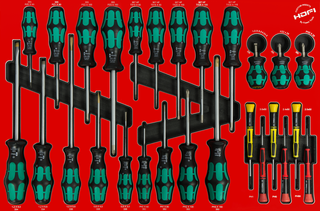 SKRUTREKKERSETT FRA WERA 28 DELER DE størrelse 575 x 380mm - 25A FTC