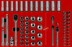 PIPESETT 1/4 &amp; 1/2" DR. 67 DELER 25A DE størrelse 575 x 380mm - FTC