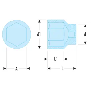 PIPE KORT 1" DR. 85MM SEKSKANT M.HA Mammoth - Facom 