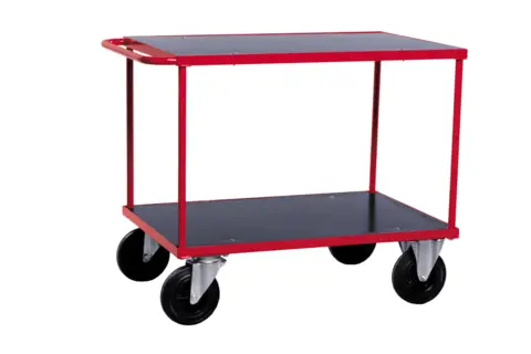 BORDVOGN 2 PLAN M/BREMS 1000X600MM H1000mm, Hjul Ø200mm, 22 kg, Rød