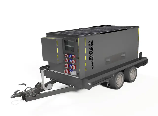 MOBILE POWER UNIT 3000 TRAILER Hybrid Generator, UPS, Green Energy 