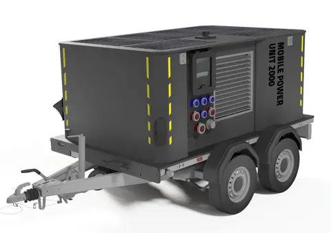 MOBILE POWER UNIT 2000 TRAILER Hybrid Generator, UPS, Green Energy