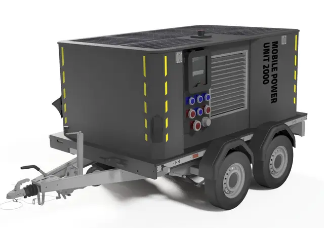 MOBILE POWER UNIT 2000 TRAILER Hybrid Generator, UPS, Green Energy 