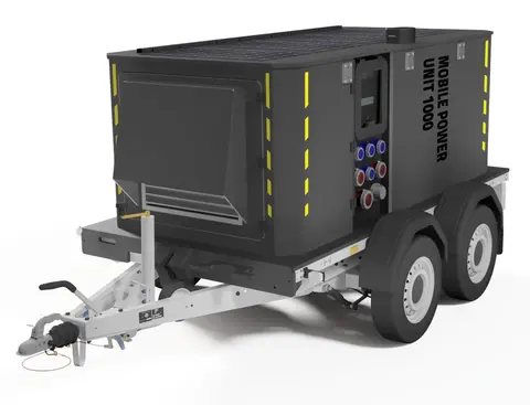 MOBILE POWER UNIT 1000 TRAILER Hybrid Generator, UPS, Green Energy