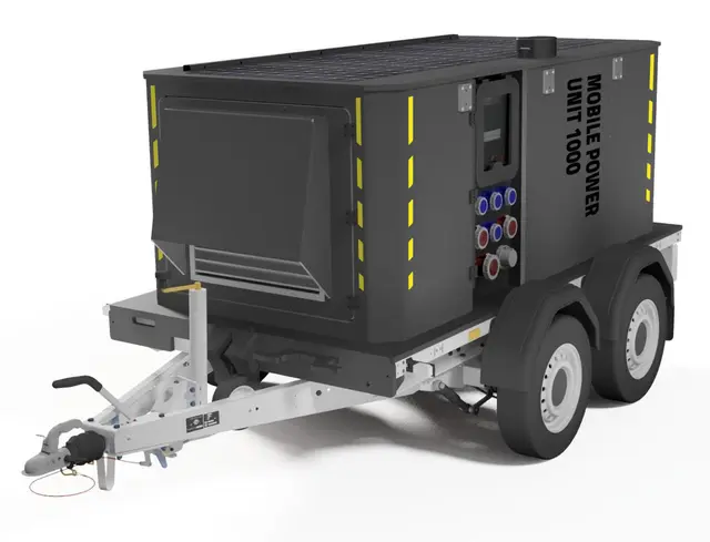 MOBILE POWER UNIT 1000 TRAILER Hybrid Generator, UPS, Green Energy 