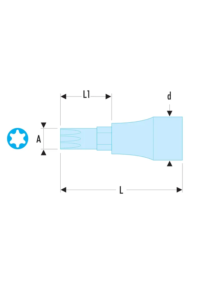 PIPE 1/2" DR. TORX® TX40 LANG L:120MM SX.LA Facom 