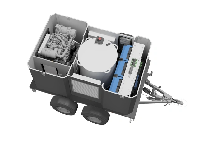 MOBILE POWER UNIT 2000 TRAILER Hybrid Generator, UPS, Green Energy 