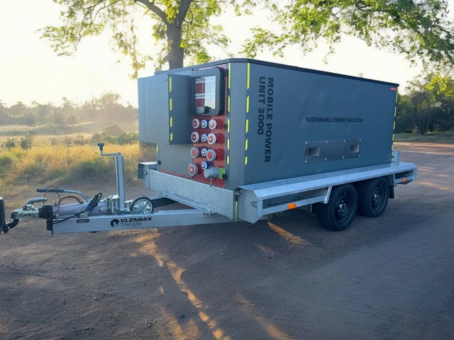 MOBILE POWER UNIT 3000 TRAILER Hybrid Generator, UPS, Green Energy 