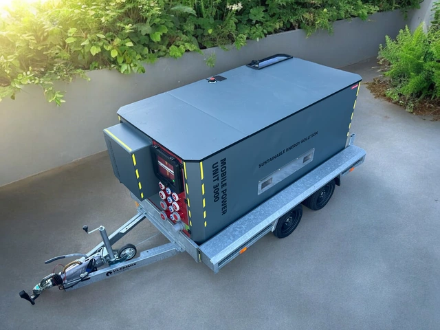 MOBILE POWER UNIT 3000 TRAILER Hybrid Generator, UPS, Green Energy 