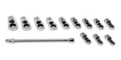 KR&#197;KEFOT M/SKRALLE SETT 3/8&quot; DR. 8-19MM Tolvkant 13 deler - Blue-Point&#174;