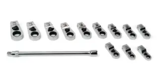 KR&#197;KEFOT M/SKRALLE SETT 3/8&quot; DR. 8-19MM Tolvkant 13 deler - Blue-Point&#174;