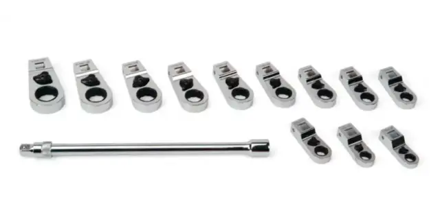 KRÅKEFOT M/SKRALLE SETT 3/8" DR. 8-19MM Tolvkant 13 deler - Blue-Point® 