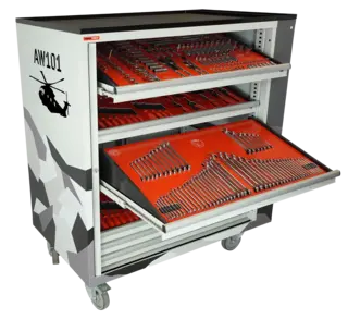 ROLLER CABINET AVIATION AW101 Inclined drawers, side cabinet, FTC