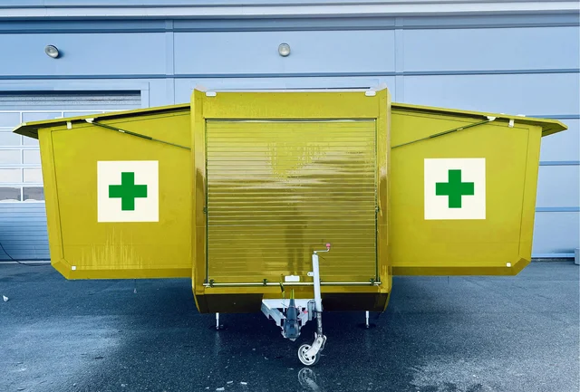 MOBILE FLEXMODULE TRAILER EXT. FIRST AID 3 in 1 solution, 3500 kg, 28m2 