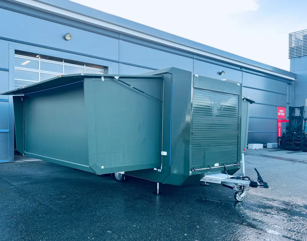 FLEXUNIT XL TRAILER EXPANDABLE DEFENCE 3 in 1 solution, 3500 kg, 28m2 
