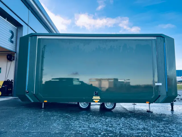 MOBILE FLEXMODULE TRAILER EXT. DEFENCE 3 in 1 solution, 3500 kg, 28m2 