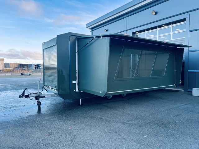 MOBILE FLEXMODULE TRAILER EXT. DEFENCE 3 in 1 solution, 3500 kg, 28m2 