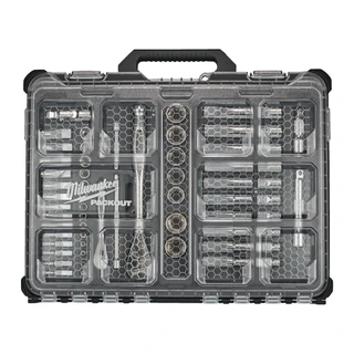 PIPESETT 1/4&quot; + 1/2&quot; DR. 63 DELER I PACKOUT™ slim - Milwaukee
