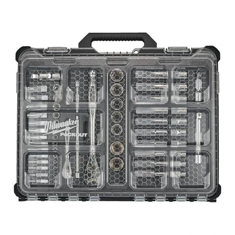 PIPESETT 1/4&quot; + 1/2&quot; DR. 63 DELER I PACKOUT™ slim - Milwaukee