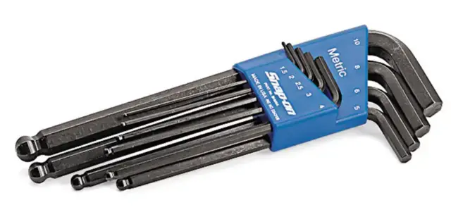 L-NØKKELSETT 1.5-10MM SEKSKANT M/KULE BHM9A - 9 Deler - Snapon 