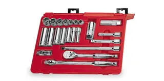 METRISK SERVICESETT 3/8&quot; DR. 6-24MM 222AFSMP - 22 Deler - Snapon