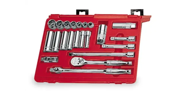 METRISK SERVICESETT 3/8" DR. 6-24MM 222AFSMP - 22 Deler - Snapon 