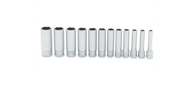 PIPESETT LANG 1/4" DR. SEKSKANT METRISK 112STMMY - 12 Deler - Snapon 
